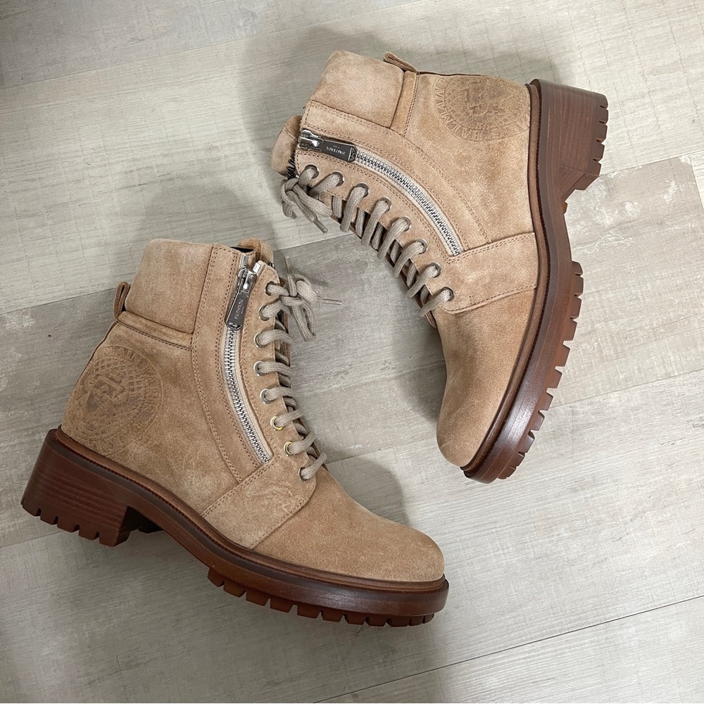 Balmain Tan Suede Ranger Army Lace-up Boots - Picture 3 of 16